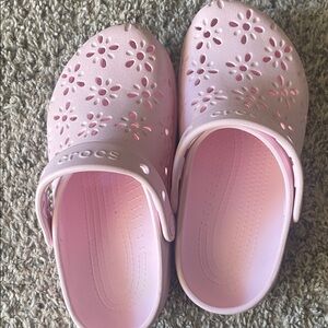 CROCS Light Pink Floral Slippers